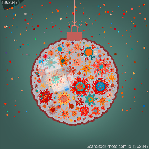 Image of Fancy multicolor Christmas ball. EPS 8