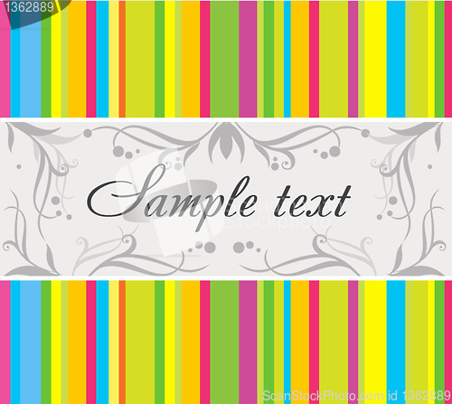Image of Colorful card with floral ornament