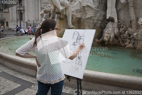 Image of Artist making sketch