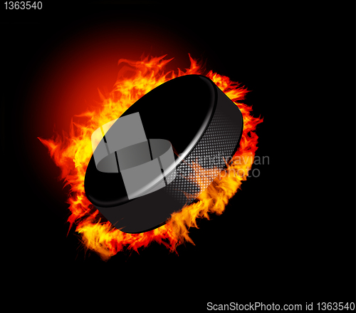 Image of Hockey Puck in Fire