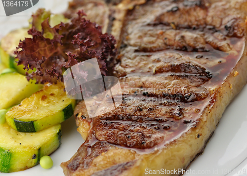 Image of barbecue T Bone steak close up 