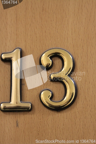 Image of Number 13 Sign
