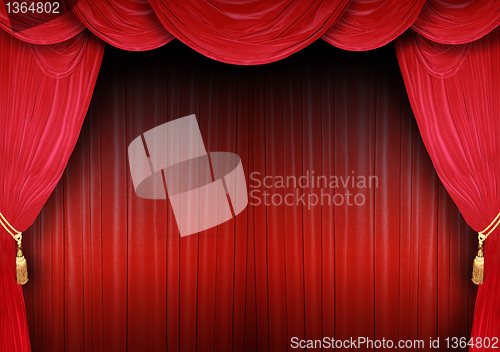 Image of Stage backdrop of a theater 