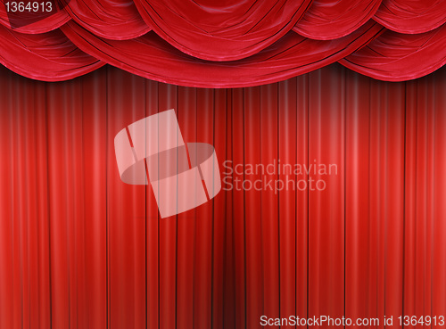 Image of Closed curtain of a stage 