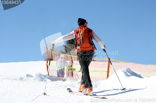 Image of Old man on skis