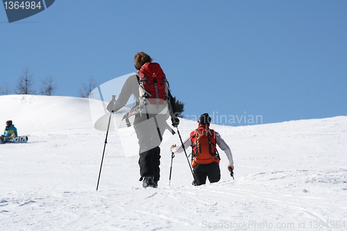 Image of Mature couple at ski