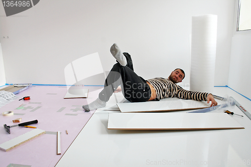 Image of Worker relax