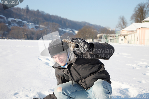 Image of Man outside in the snow