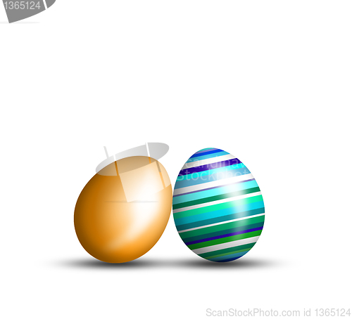 Image of Beautiful Easter eggs on a white background 