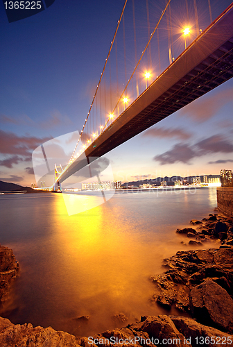 Image of bridge at sunset moment