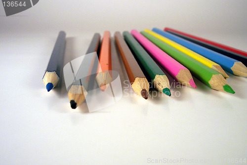 Image of eleven colored pencils