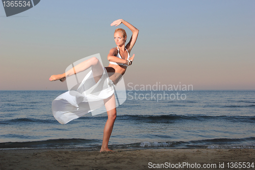 Image of  woman relaxing on the beach