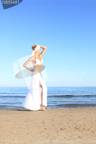 Image of  woman relaxing on the beach