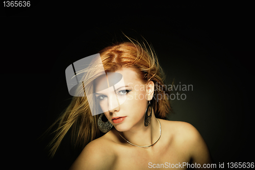 Image of Beauty with shiny golden hair