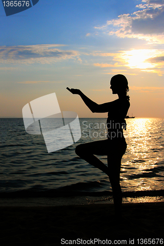 Image of Portrait of young woman as silhouette