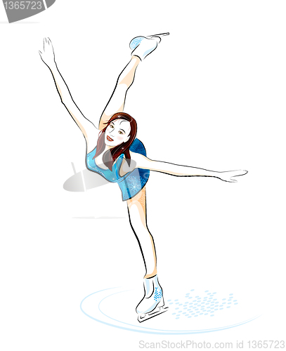 Image of Ladies figure skating.  Ice show.