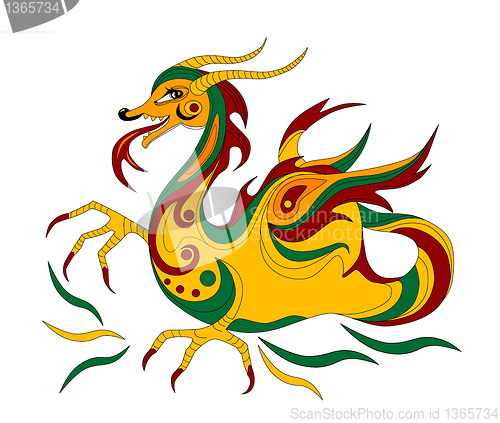 Image of funny Chinese dragon is symbol of calendar 2012