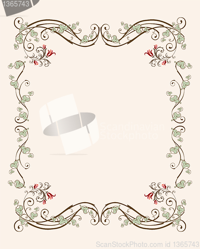 Image of vintage floral frame with tulips