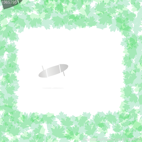 Image of Foliage frame with summer nature leaves vector background