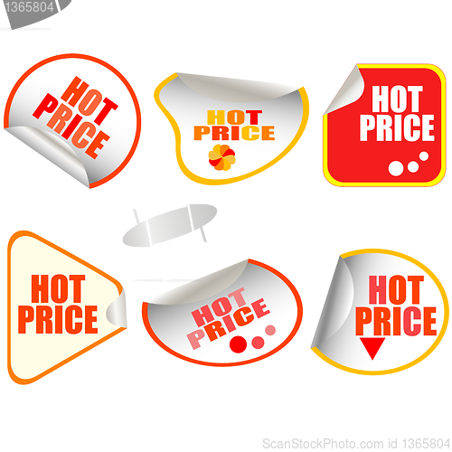 Image of Hot Price Vector Button stickers set card