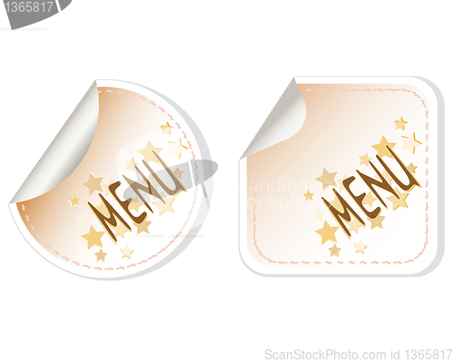 Image of Menu stickers brown set restaurant card vector