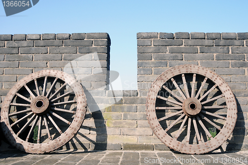 Image of Ancient carriage wheel