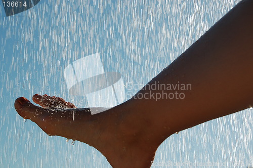 Image of foot in rain