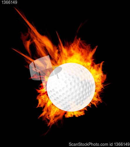 Image of Golf ball on fire
