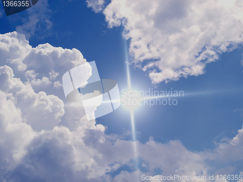 Image of Blue sky with clouds