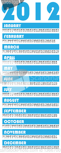 Image of 2012 simple calendar