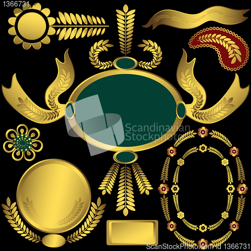 Image of Set golden elements