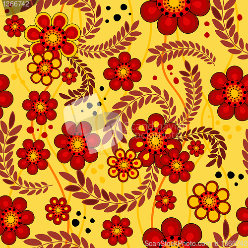 Image of Yellow seamless floral pattern
