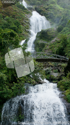 Image of Thac Bac waterfall in Sapa, Vietnam