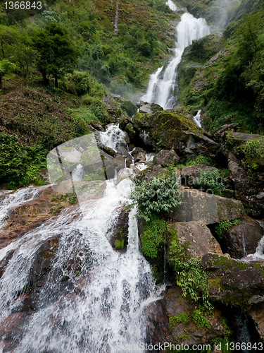 Image of Thac Bac waterfall in Sapa, Vietnam