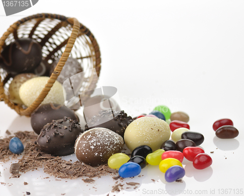 Image of chocolate eggs and candies