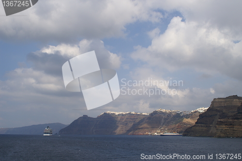 Image of Aegean sea, Santorini island