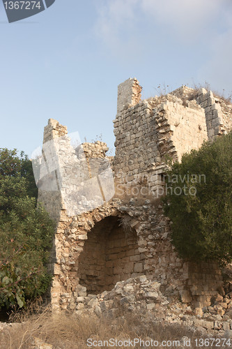 Image of Crusaders castle ruins in Galilee