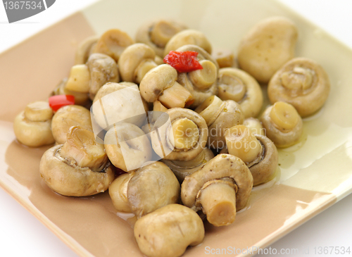 Image of pickled mushrooms