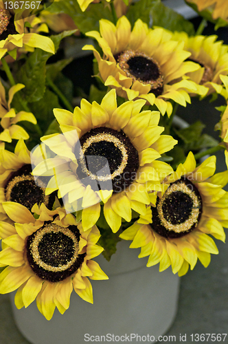 Image of artificial sunflowers