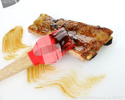 Image of pork ribs with barbecue sauce