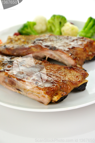 Image of pork ribs with barbecue sauce