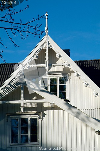 Image of Detail of classic,  wooden house