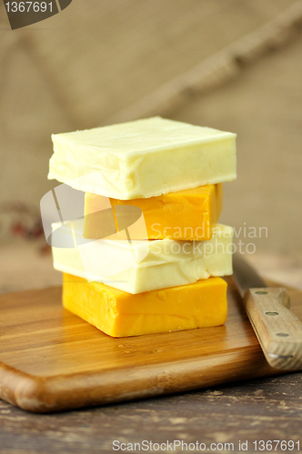 Image of a stack of cheese 