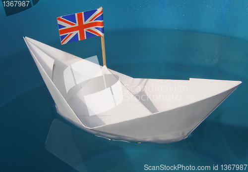 Image of Paper ship with UK Flag