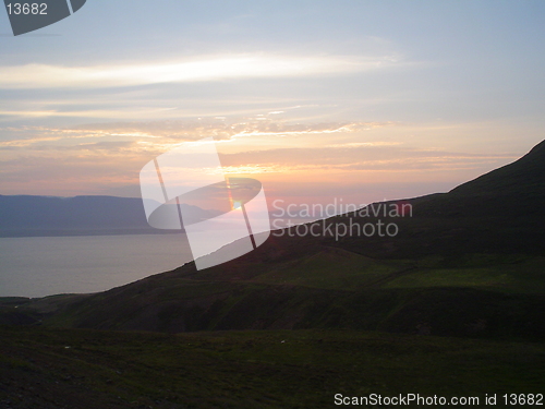 Image of Midnight sun in Iceland