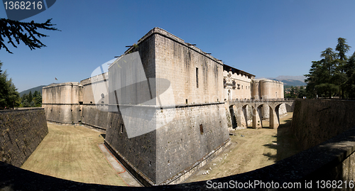 Image of A panoramic view of Spanish Castle in L'Aquila (Abruzzo,Italy)