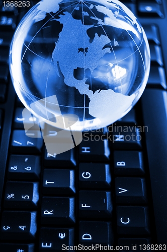 Image of globe and keyboard