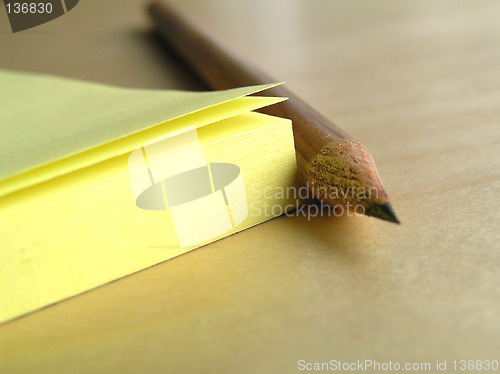 Image of Yellow block and pencil