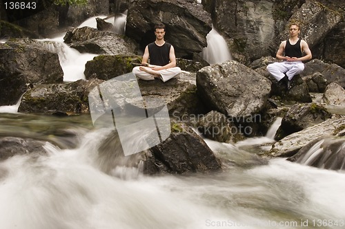 Image of Two guys meditating