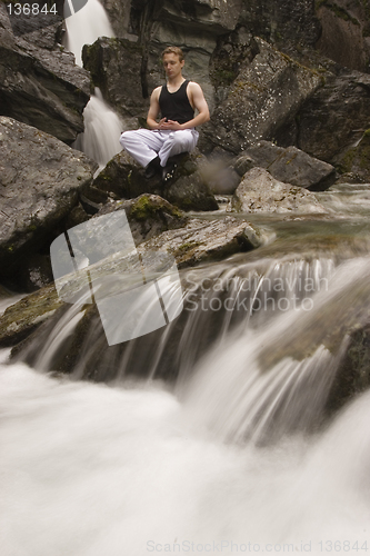 Image of Meditation on stream - long exposure